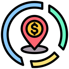 Poster - Market Positioning Outline Color Icon