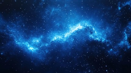 Poster - Celestial Blue Nebula Cosmic Space Background Starry Night Sky