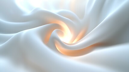 Poster - A glowing abstract sphere in a bright environment, using soft pastel grey gradient tones on the white background