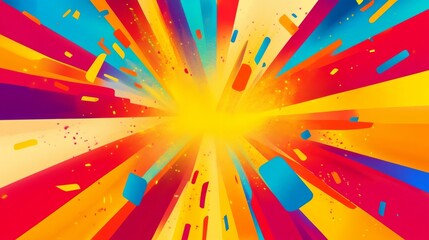 Wall Mural - a vibrant fiesta gradient background.featuring bright reds, yellows, and blues.emphasizing the festi