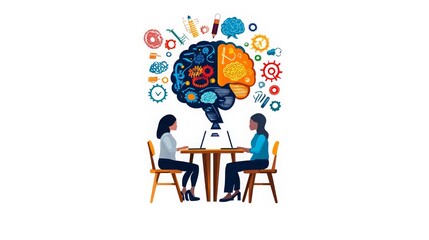 Poster - Creative brainstorming session between two individuals exploring innovative ideas