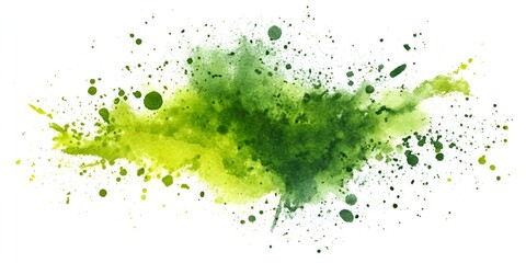 Wall Mural - watercolor green brush stroke vector background, paint splash in watercolor with ink blots and stain
