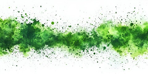Wall Mural - watercolor green brush stroke vector background, watercolor splashes design template isolated on whi