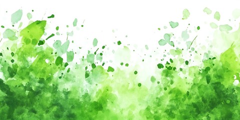 Wall Mural - Watercolor green brush stroke vector background, watercolor splashes design template isolated on white background, Adobe Stock, 
