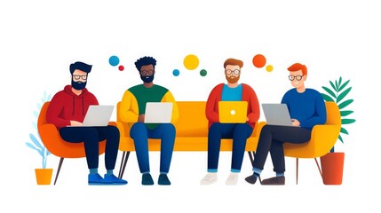 Poster - Team collaboration during a brainstorming session in a modern workspace environment