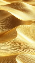 Wall Mural - golden desert dunes under soft light, vast and textured, focus on natural curves and light shadows