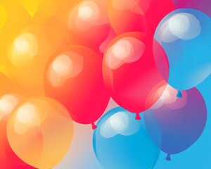 Wall Mural - a vibrant gradient background with carnival balloon colors.featuring bright reds, yellows, and blues