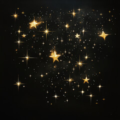 Wall Mural - golden starry night background