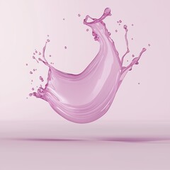 Violet water splash isolated on white background