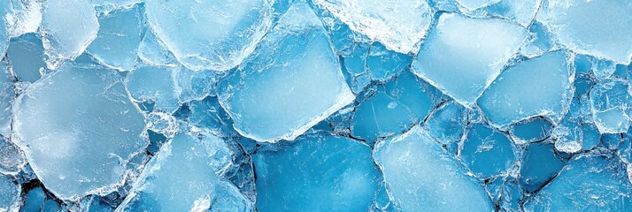 Poster - Abstract Blue Ice Texture Cold Winter Frozen Glacial Pattern
