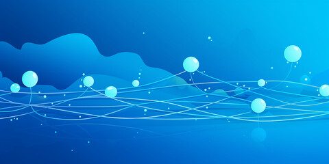 Wall Mural - abstract blue network background