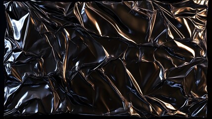 Poster - abstract crumpled dark metallic surface texture