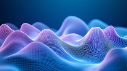 Poster - Dynamic Abstract Waves in Vibrant Colors Demonstrate Digital Aesthetics in a Modern Design