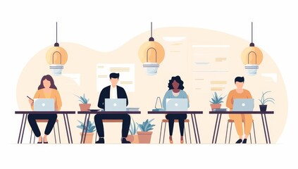 Aufkleber - teamwork and collaboration in a modern office setting