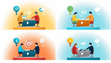 Poster - Teamwork, Collaboration, and Business Meetings Illustrations