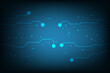 Abstract circuit board design with glowing nodes, showcasing technological connectivity and innovative frameworks in business. Concept of network, innovations, advanced technologies, digital art