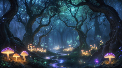 night in the forest