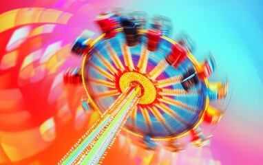 Wall Mural - a vibrant gradient background with carnival ride colors.featuring bright reds, blues, and yellows.co