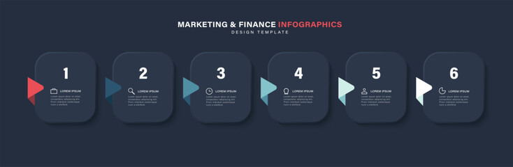 Infographic elements template, business concept with 6 steps