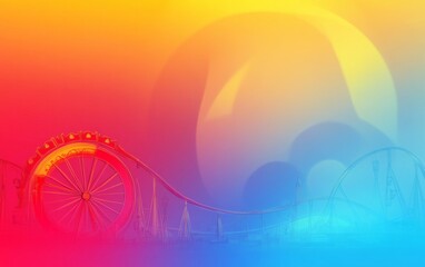 Wall Mural - a vibrant gradient background with carnival ride colors.featuring bright reds, blues, and yellows.co