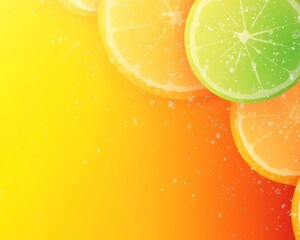 Wall Mural - a vibrant gradient background with citrus burst colors.featuring bright oranges, yellows, and greens