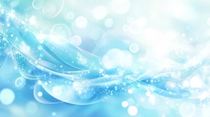 Poster - Abstract  vector background with smooth shiny blue waves