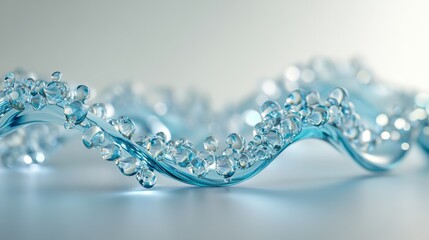 Poster - Abstract  vector background with smooth shiny blue waves