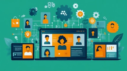 Poster - engaging visuals enhance virtual onboarding in a digital training session