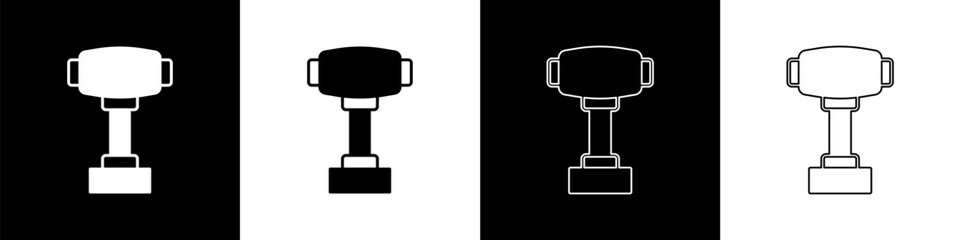 Poster - Set Gear shifter icon isolated on black and white background. Manual transmission icon. Vector
