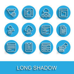 Poster - set line browser window, server, data report, filter setting, search engine, network cloud connectio