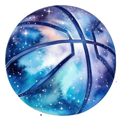 Wall Mural - png basketball in watercolor style astronomy universe galaxy.