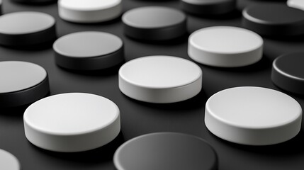 Aufkleber - Abstract monochrome pattern of cylindrical objects.