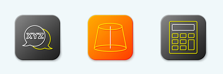 Poster - Set line XYZ Coordinate system, Geometric figure and Calculator icon. Vector