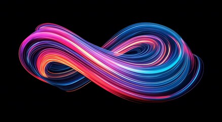 Poster - Representing the fast data transfer speeds in digital fiber optic network technology, which creates an abstraction through brightly colored lights that suggest an improved internet connection.