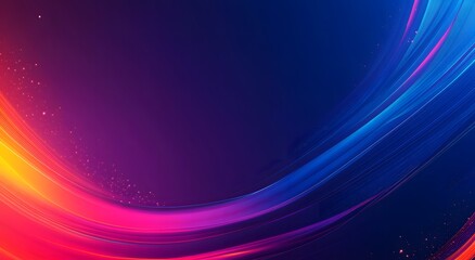 Poster - Representing the fast data transfer speeds in digital fiber optic network technology, which creates an abstraction through brightly colored lights that suggest an improved internet connection.