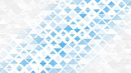 Poster - Grey and blue minimal mosaic triangles abstract geometry background. Low poly geometrical pattern. Vector technology design