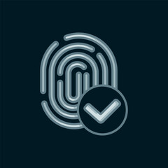 Poster - line fingerprint icon isolated on black background. id app icon. identification sign. touch id. flat