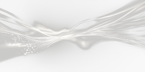 Aufkleber - Abstract minimalist design featuring flowing fiber optic light strands on transparency background, creating dynamic and futuristic visual effect