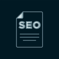 Poster - Line SEO optimization icon isolated on black background. Flat filled outline style with shadow. Vector