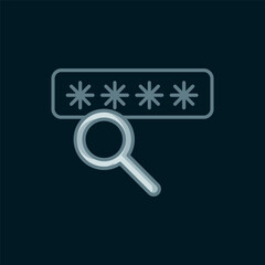 Poster - line password protection and safety access icon isolated on black background. security, safety, prot