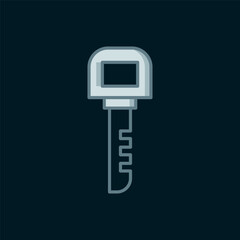 Poster - line key icon isolated on black background. flat filled outline style with shadow. vector