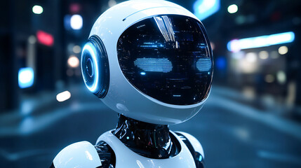 Fototapete - Chat bot, virtual online assistant robot powered by AI. Chatbot to answer customer's questions on website, help and assistance