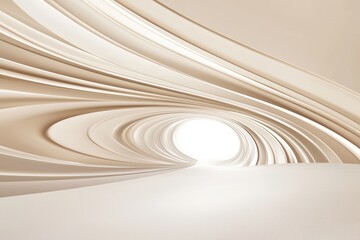 Poster - Sleek Metallic Abstract Swirl Design on Neutral Background for Modern Aesthetics