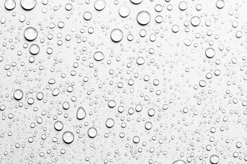 Poster - Clear Water Droplets on a Clean Transparent Surface with Soft Background Texture