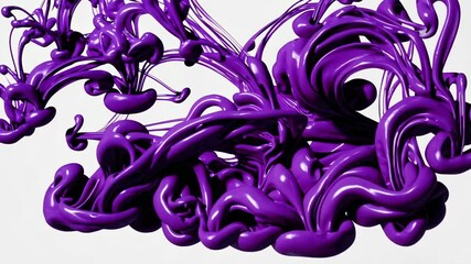 Poster - Purple paint splash on white background, abstract artistic concept