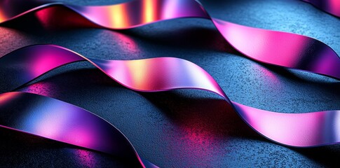 Poster - This artwork combines modern design with a glowing, futuristic look, creating a dynamic and colorful illustration with a glossy, seamless loop that feels infinite, stylish, and elegant, ideal for