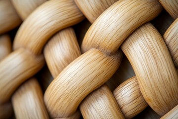 Aufkleber - Detailed weaving pattern showcasing natural wood texture and craftsmanship in a close-up view