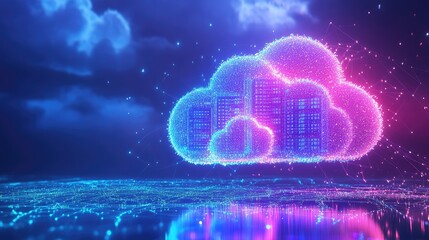 Poster - A D visualization of a server infrastructure in a digital cloud environment.