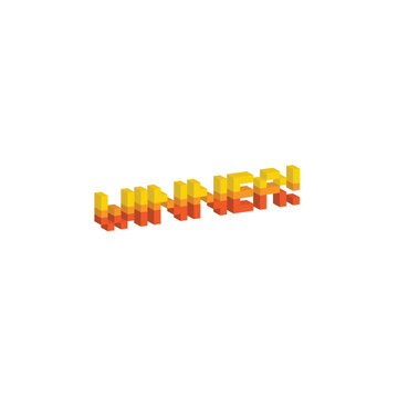 isometric pixel You win  icon trophy winner 8 bit icon for computer game