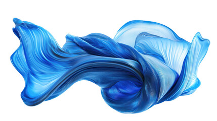 Poster - Abstract blue fabric texture flowing in waves, perfect for backgrounds and artistic designs.